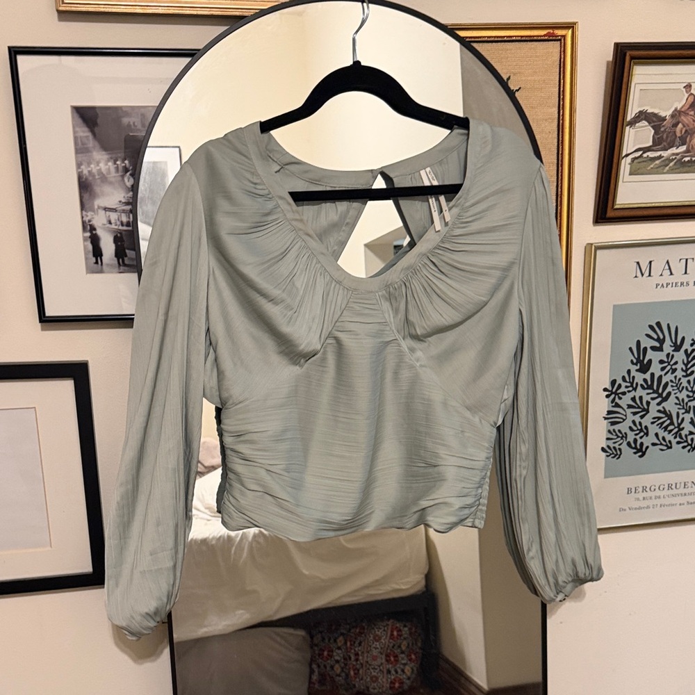 Anthropologie Women's Blouse in Light Gray